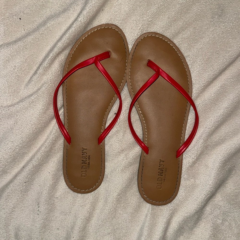 Red flip flops